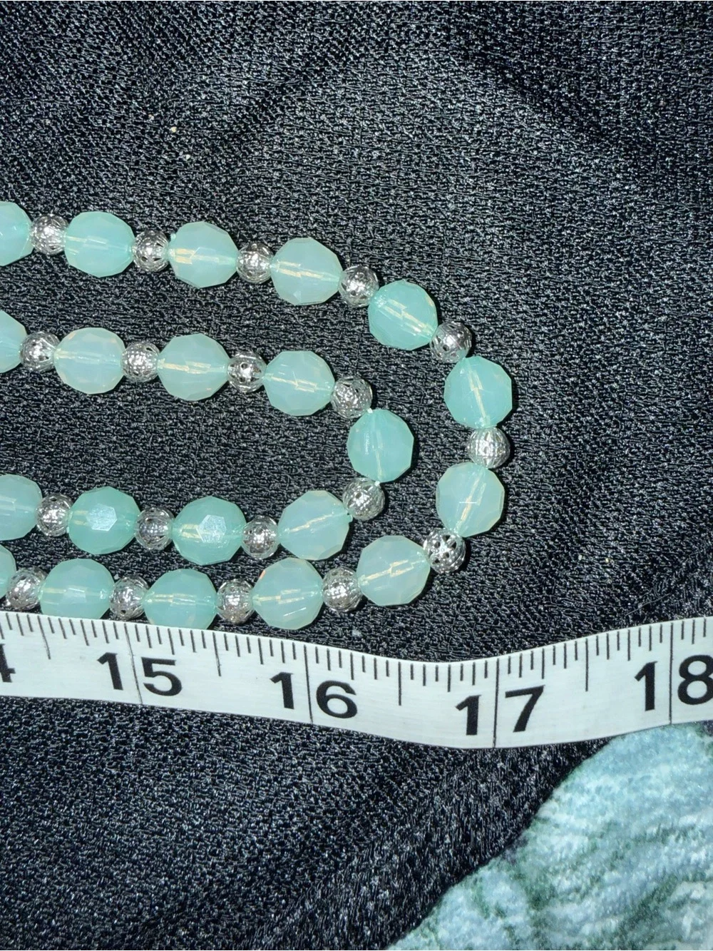 Elegant Light Blue Beaded Double-Strand Necklace